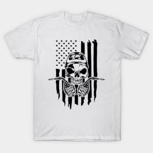 Welding American Welder Skull USA Flag T-Shirt